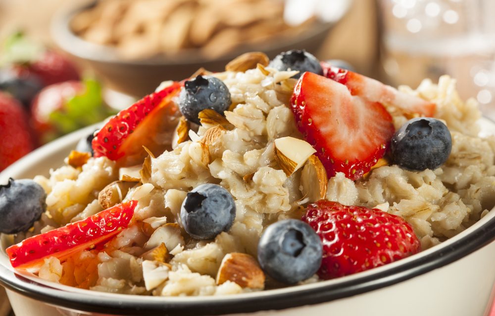 Healthy Homemade Oatmeal with Berries for Breakfast